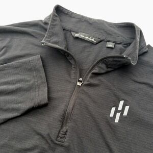 Travis Mathew Mens 1/4 Zip Stretch Golf Pullover Long Sleeve Black Size M
